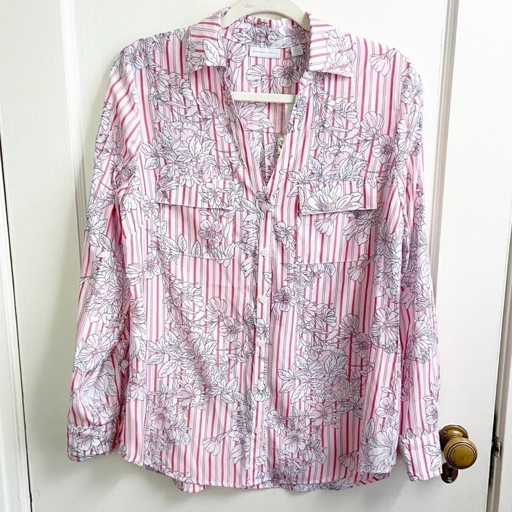 New York & Company Long Sleeve Blouse NWT Size M